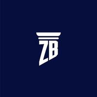 zb design de logotipo de monograma inicial para escritório de advocacia vetor