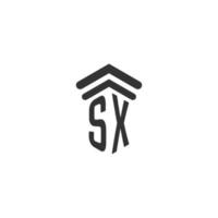 sx inicial para design de logotipo de escritório de advocacia vetor