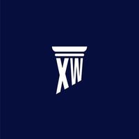 xw design de logotipo de monograma inicial para escritório de advocacia vetor