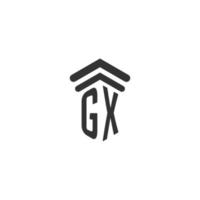 gx inicial para design de logotipo de escritório de advocacia vetor