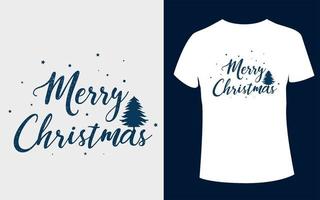 design de camiseta feliz natal com vetor de árvore de natal