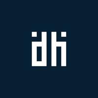 dh logotipo inicial do monograma com estilo geométrico vetor