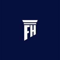 fh design de logotipo de monograma inicial para escritório de advocacia vetor