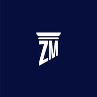 zm design de logotipo de monograma inicial para escritório de advocacia vetor