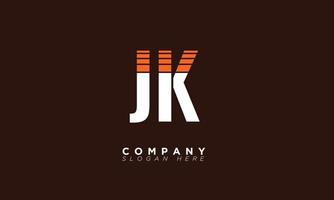 jk letras do alfabeto iniciais monograma logotipo j e k vetor