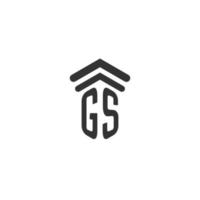 gs inicial para design de logotipo de escritório de advocacia vetor