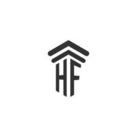 hf inicial para design de logotipo de escritório de advocacia vetor