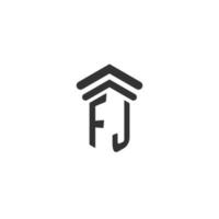 fj inicial para design de logotipo de escritório de advocacia vetor