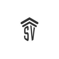 sv inicial para design de logotipo de escritório de advocacia vetor