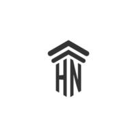 hn inicial para design de logotipo de escritório de advocacia vetor