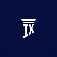ix design inicial do logotipo do monograma para escritório de advocacia vetor