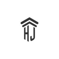 hj inicial para design de logotipo de escritório de advocacia vetor
