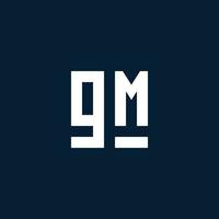 logotipo do monograma inicial gm com estilo geométrico vetor