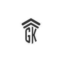 gk inicial para design de logotipo de escritório de advocacia vetor