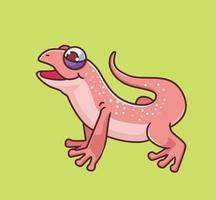 ping lagarto sonolento. ilustração animal isolada. vetor premium de ícone de adesivo de estilo simples