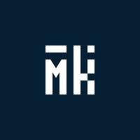 mk logotipo inicial do monograma com estilo geométrico vetor