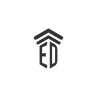 ed inicial para design de logotipo de escritório de advocacia vetor