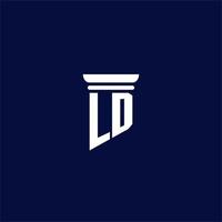 ld design de logotipo de monograma inicial para escritório de advocacia vetor