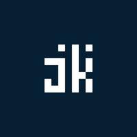 jk logotipo inicial do monograma com estilo geométrico vetor