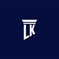 lk design de logotipo de monograma inicial para escritório de advocacia vetor