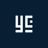 yc logotipo inicial do monograma com estilo geométrico vetor