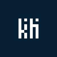 kh logotipo inicial do monograma com estilo geométrico vetor