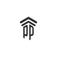 pp inicial para design de logotipo de escritório de advocacia vetor