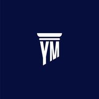 ym design de logotipo de monograma inicial para escritório de advocacia vetor