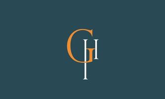 letras do alfabeto iniciais monograma logotipo gh, hg, g e h vetor