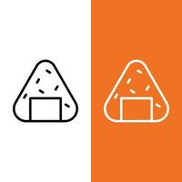 logotipo de ícone de vetor onigiri no estilo de contorno