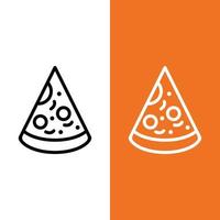 logotipo de ícone de vetor de pizza no estilo de estrutura de tópicos