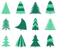 coleção de árvores de natal. diferentes árvores de natal sem enfeites vetor