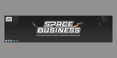banner linkedin banner de negócios de foguete espacial capa grátis vetor