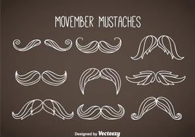 Movember Moustaches White Vector