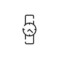 relógio, relógio de pulso, relógio, modelo de logotipo de ilustração vetorial de ícone de linha pontilhada de tempo. adequado para muitos propósitos. vetor