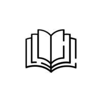 livro, leia, biblioteca, estude o modelo de logotipo de ilustração vetorial de ícone de linha pontilhada. adequado para muitos propósitos. vetor