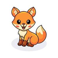 posando de desenho animado de raposa bonitinha vetor