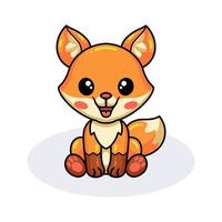 desenho de raposa bonitinha sentada vetor