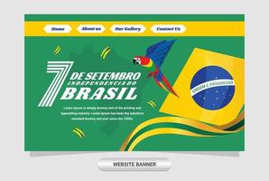 design de página do site para o evento de independência do brasil 7 de setembro vetor