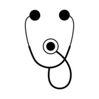 ícone de estetoscópio para prática familiar em estilo de contorno isolado no fundo branco, conceito de assistência médica vetor