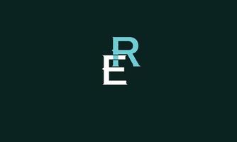 letras do alfabeto iniciais monograma logotipo er, re, e e r vetor