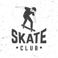 distintivo do clube de skate. ilustração vetorial. vetor