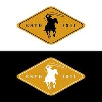 logotipo de design de cowboy texas vetor