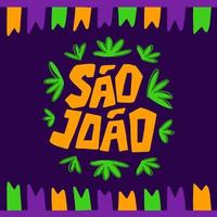São João caligrafia mão lettering sagacidade bandeiras guirlanda. brasil festival de junho vetor