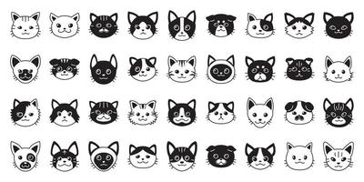 grupo de desenho vetorial de gatos com sinal de forma de cabeça de gato  grande 18976990 Vetor no Vecteezy