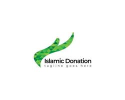 logotipo abstrato de doação islâmica vetor