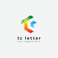 logotipo abstrato da carta tc vetor