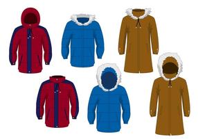 Conjunto de vetores de jaqueta de inverno