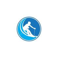ícone de esqui de pessoas vetor