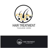 logotipo de tratamento capilar logotipo de transplante de cabelo ilustração de design de imagem vetorial vetor